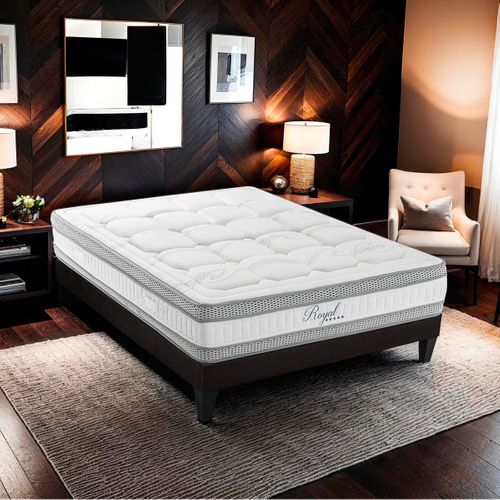 Ensemble Royal 5 Etoiles 180x200 Cm Matelas Mousse + Sommier Bois