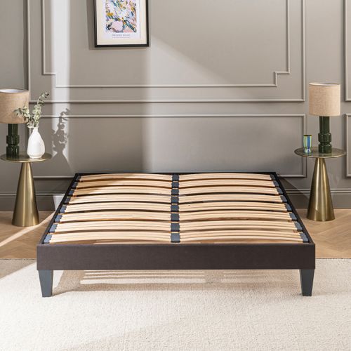 Sommier à Lattes En Bois Kit15 120x190 Cm Coloris Gris Livré En Kit
