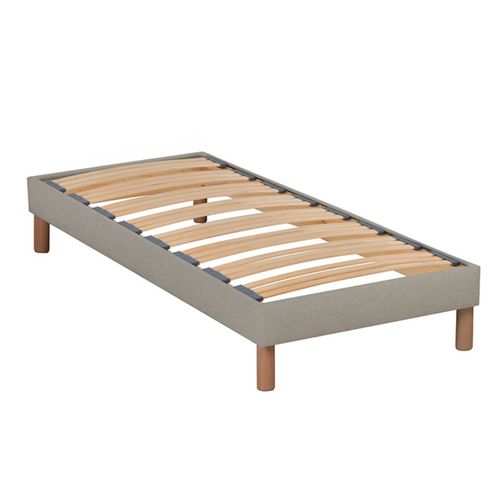 Sommier à Lattes En Bois Lino 90x200 Cm Coloris Beige Livré En Kit
