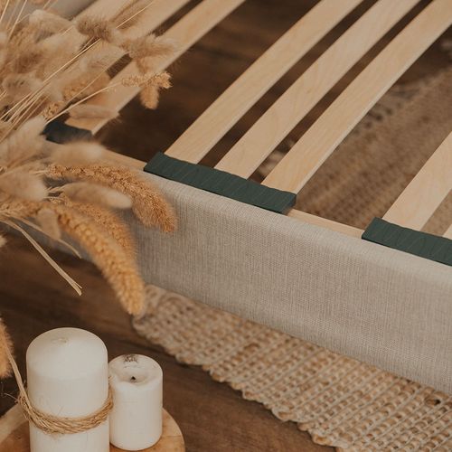 Sommier à Lattes En Bois Lino 140x200 Cm Coloris Beige Livré En Kit