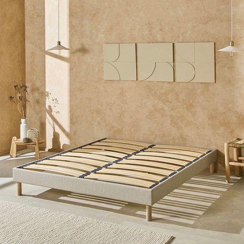 Sommier à Lattes En Bois Lino 160x200 Cm Beige Bio Nuit de Coton