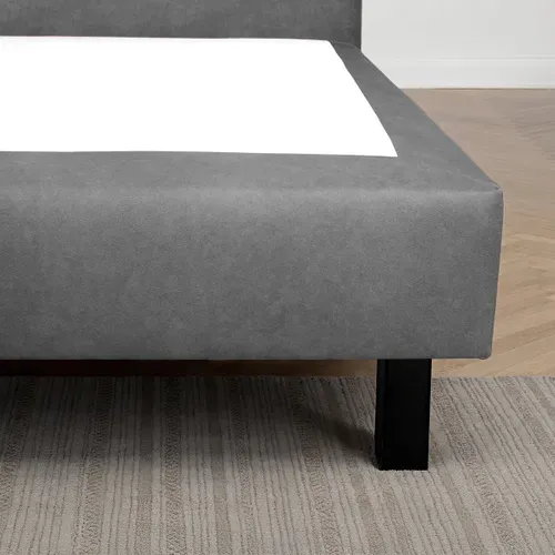 Jeu De 4 Pieds De Lit Carrés En Bois Noirs Hauteur 10 Cm