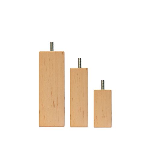 Jeu De 4 Pieds De Lit Carrés En Bois Hauteur 15 Cm