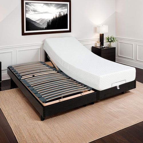 Ensemble Duo Matelas Mousse Accueil Mémoire De Forme + Sommiers électriques Flex 12x80x200 Cm