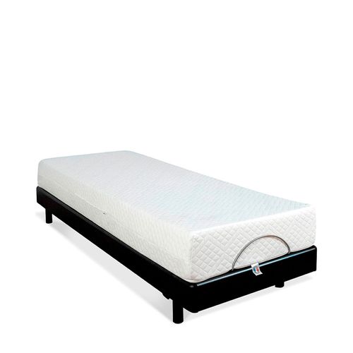 Ensemble Matelas Mousse Accueil Mémoire De Forme + Sommier électrique Superflex 70x190 Cm