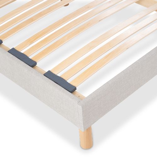 Sommier à Lattes En Bois Capitole 140x190 Cm Coloris Gris Clair Livré En Kit