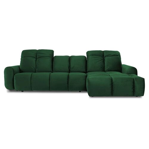 Canapé Velours Convertible Angle Droit Vert Anacapri - 3 Places