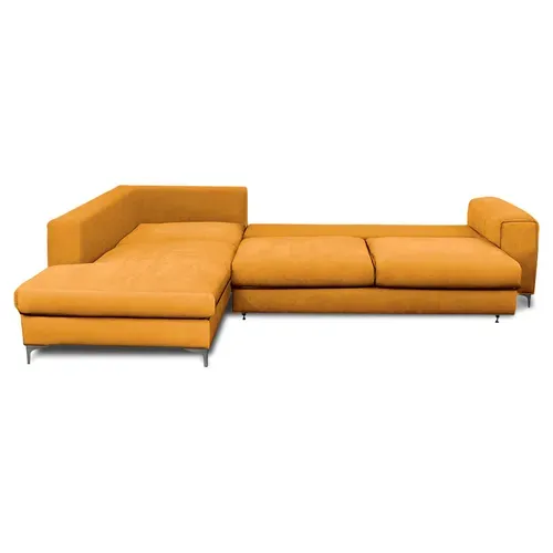 Canapé Angle Gauche Fiesole En Velours Jaune - 4 Places