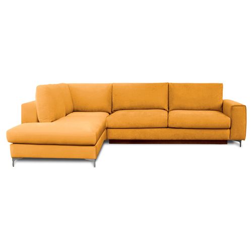 Canapé Angle Gauche Fiesole En Velours Jaune - 4 Places