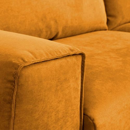 Canapé Angle Gauche Fiesole En Velours Jaune - 4 Places