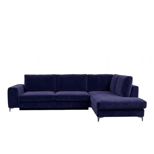 Canapé Angle Droit Fiesole En Velours Bleu - 4 Places