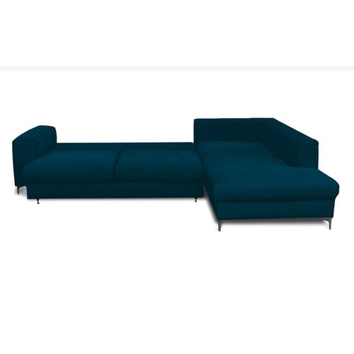 Canapé Angle Droit Fiesole En Velours Bleu - 4 Places