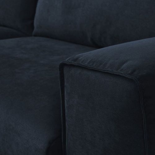 Canapé Angle Droit Fiesole En Velours Bleu - 4 Places