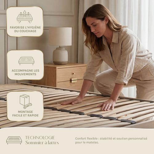 Sommier En Kit En Kit Tissu Gris Anthracite - 140x190 Cm