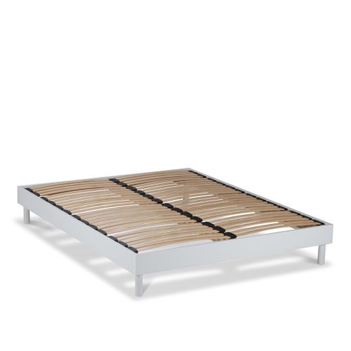 Sommier à Lattes En Kit- Bois - Couleur Blanche - 140 X 190 Cm