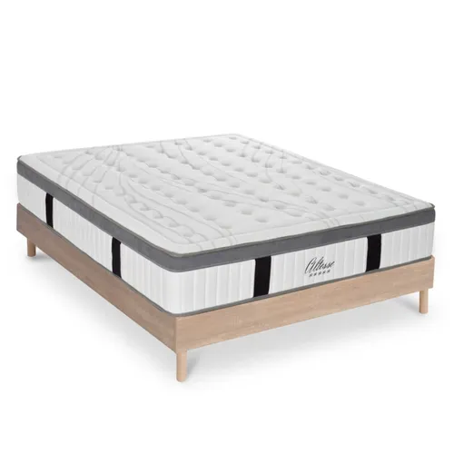 Ensemble Altesse 160x200 Cm + Sommier Bois - Mousse HD Mémoire - ép. 26 Cm