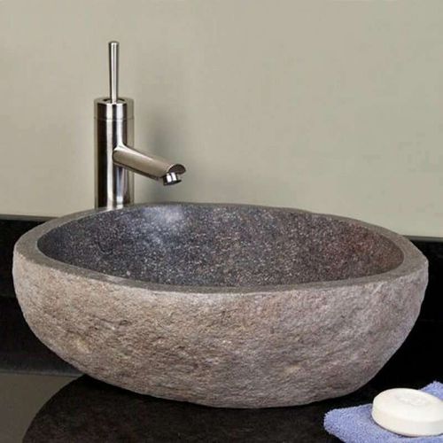 Vasque En Pierre Naturelle (granit) 40cm + Porte-savon Assorti - Choix Sur Photos