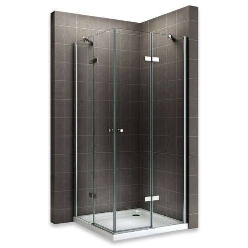 Cabine De Douche Maya H190 85x115cm Verre Transparent 2 Portes Battantes (sans Receveur)