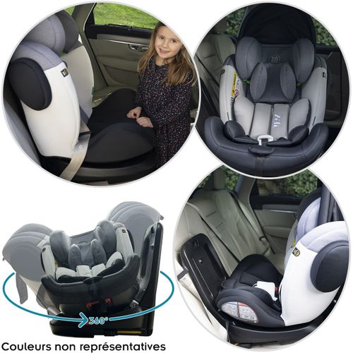 Zeli Siège-auto évolutif I-size 360° Enfants De 40 à 150 Cm 0-36 Kg Isofix Top Tether Noir