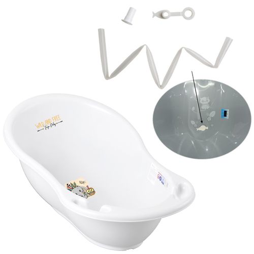 Baignoire Bébé Thermomètre Intégré Blanc Elephant 86 Cm + Tuyau