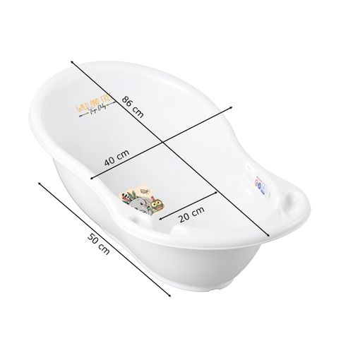Baignoire Bébé Thermomètre Blanc Elephant 86 Cm + Pied + Tuyau