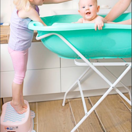 Baignoire Bébé Thermomètre Blanc Elephant 86 Cm + Pied + Tuyau