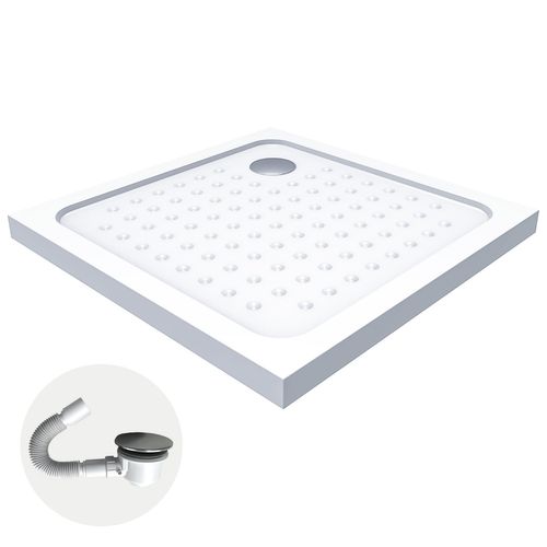 Receveur De Douche Sana 85x85 Cm Blanc + Bonde Et Siphon Inclus