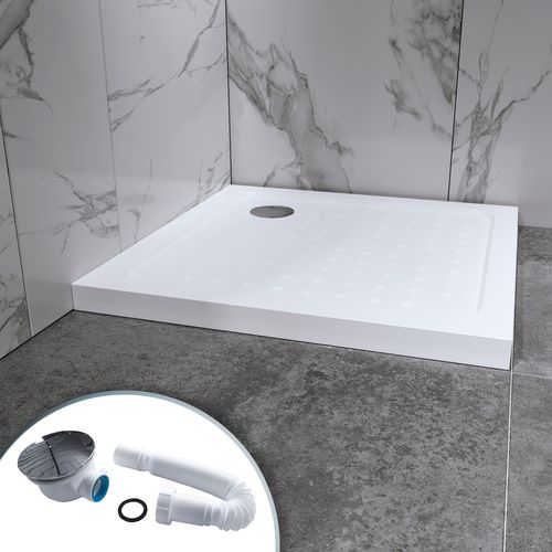 Receveur De Douche Sana 85x85 Cm Blanc + Bonde Et Siphon Inclus