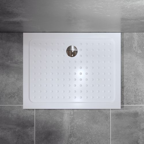 Receveur De Douche Sana 80x120 Cm Blanc + Bonde Et Siphon Inclus