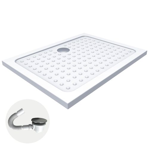Receveur De Douche Sana 80x90 Cm Blanc + Bonde Et Siphon Inclus