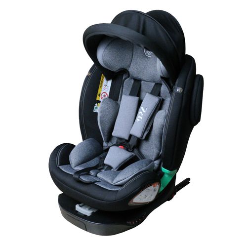 Zeli Siège-auto évolutif I-size 360° Enfants De 40 À 150 Cm 0-36 Kg Isofix Top Tether Noir + Canopy