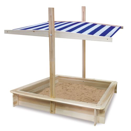Miki Bac à Sable En Bois Pare-soleil Couvercle