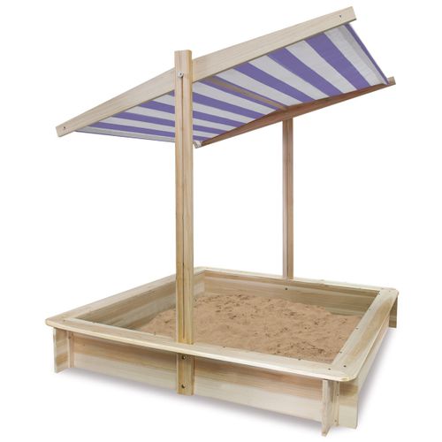 Miki Bac à Sable En Bois Pare-soleil Couvercle