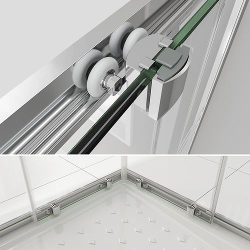 Cabine De Douche H180 70x90cm Verre Semi-opaque Portes Coulissantes Lana (sans Receveur)