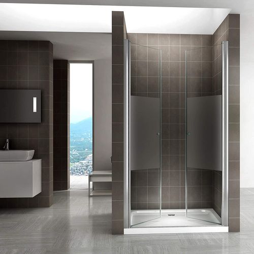 Porte De Douche H185 X L.88 à 92 Cm Verre Semi-opaque - Gina