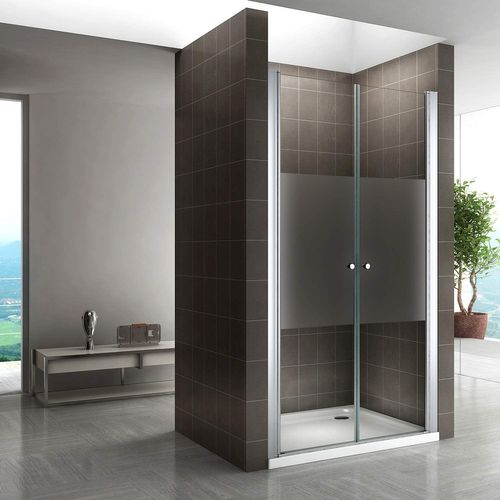 Porte De Douche H185 X L.88 à 92 Cm Verre Semi-opaque - Gina