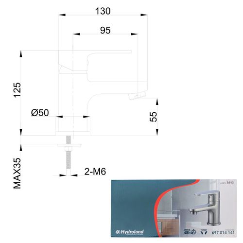 Robinet Mitigeur Vasque Lavabo Nero + Bonde Incluse