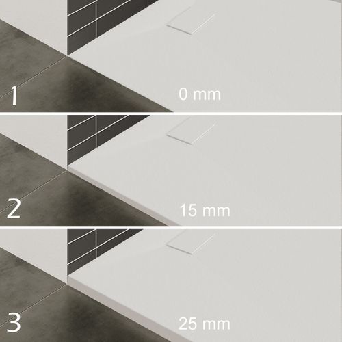 Receveur De Douche Baya 80x140 Cm Blanc Extra-plat Aspect Pierre + Bonde