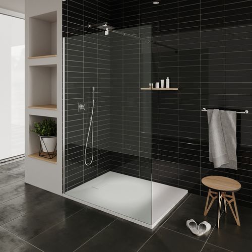Receveur De Douche Baya 80x160 Cm Blanc Extra-plat Aspect Pierre + Bonde