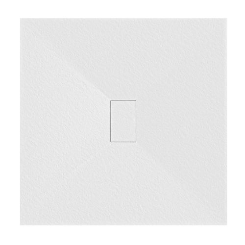 Receveur De Douche Baya 100x100 Cm Blanc Extra-plat Aspect Pierre + Bonde Centrale