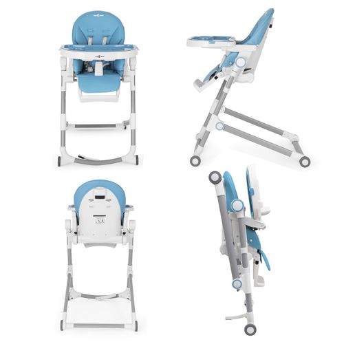 Hugo Chaise Haute Pliable Et Inclinable + Arche De Jeux Bleu