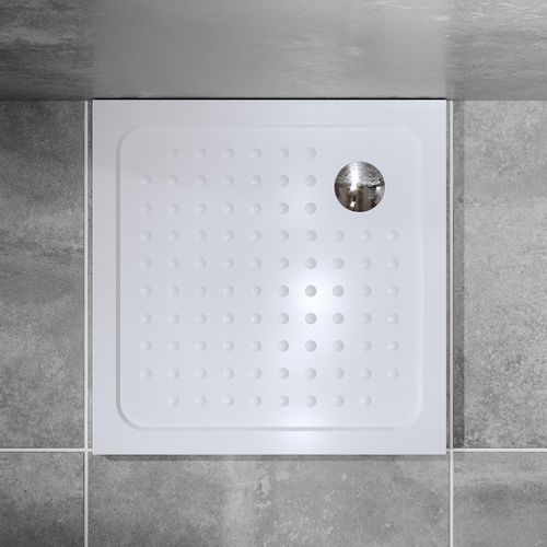 Cabine De Douche H180 85x85cm +receveur Verre Transparent Portes Coulissantes Lanablack+