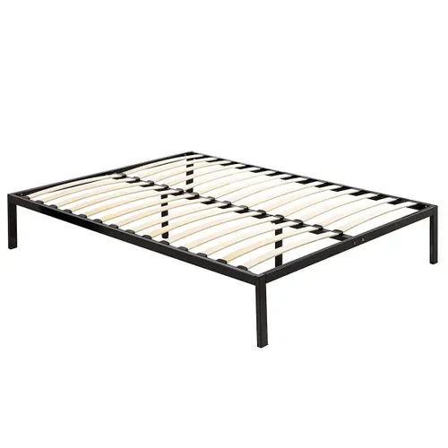 Basi Sommier à Lattes Avec Pieds En Acier Robuste 180x200 Cm Noir