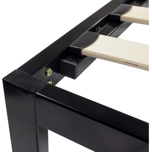 Basi Sommier à Lattes Avec Pieds En Acier Robuste 180x200 Cm Noir