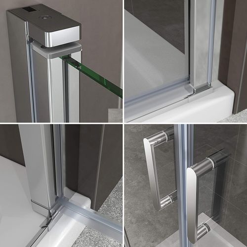 Porte De Doucheh190 Largeur 82-85 Cm Verre Transparent 6 Mm, Portes Battantes Kimi