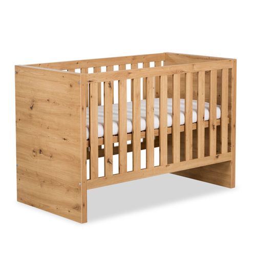 Amelia Lit Bébé Évolutif Avec Barrière De Sécurité 120x60 Chêne