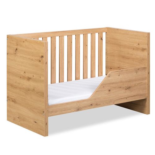 Amelia Lit Bébé Évolutif Avec Barrière De Sécurité 120x60 Chêne