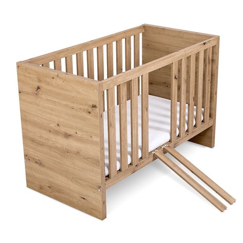 Amelia Lit Bébé Évolutif Avec Barrière De Sécurité 120x60 Chêne