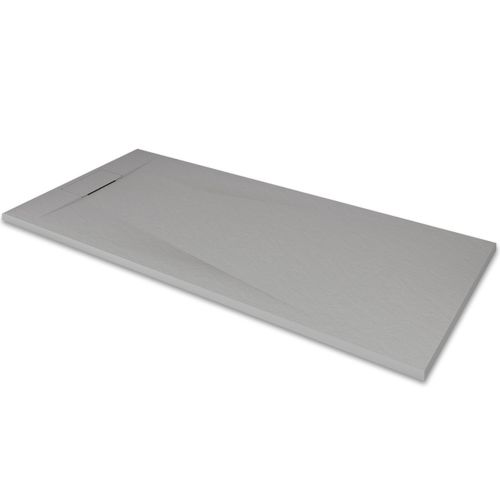 Receveur de douche blanc 120 x 90 cm en résine aspect ardoise - grille carrée