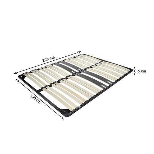 Cama Sommier Ergonomique À Lattes, Zone Lombaire Renforcée 180x200 Cm